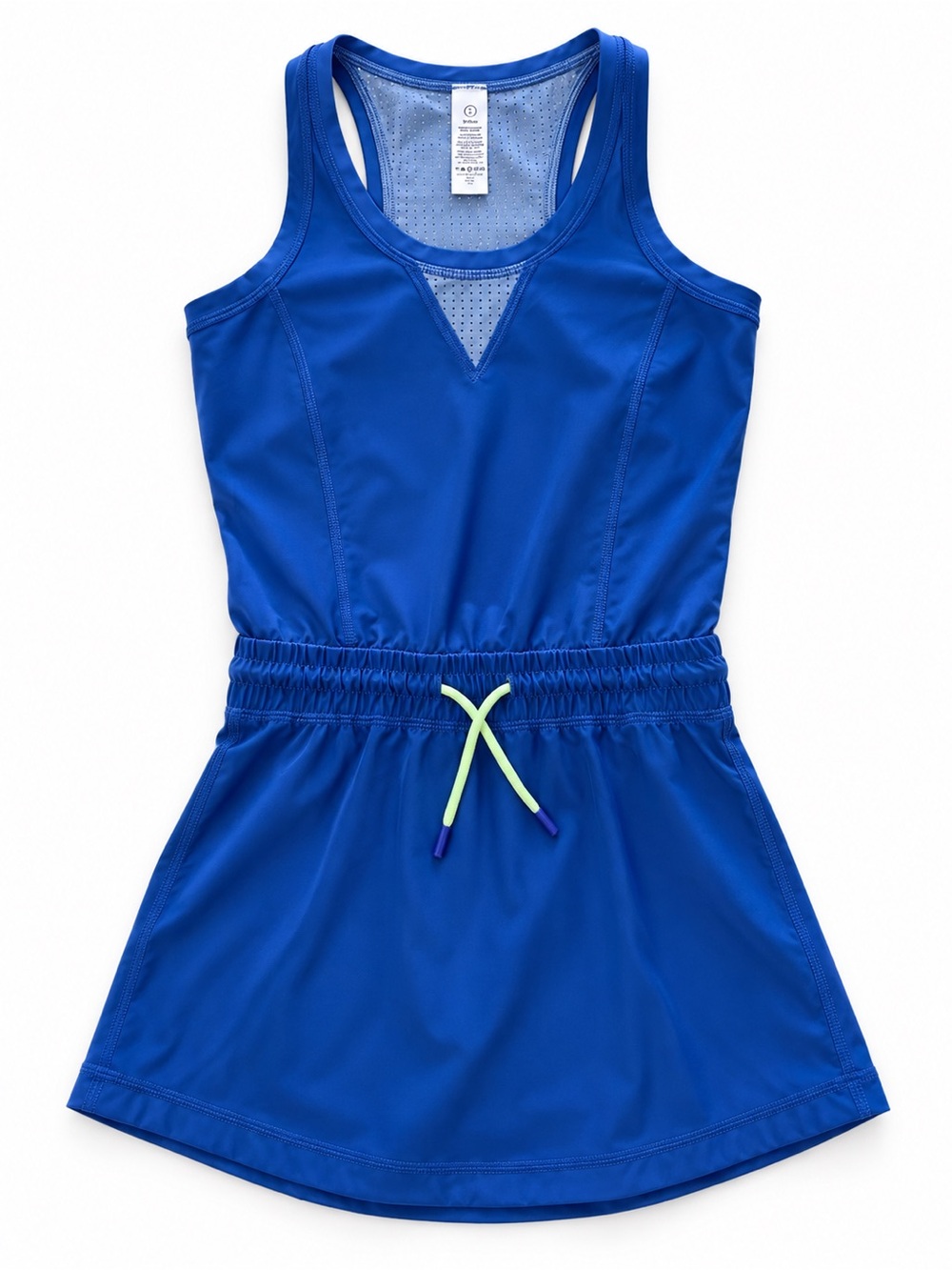 Ivivva Girls' Royal Blue Swim Dress with Neon Drawstring
